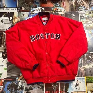 MLB Boston Red Sox G-III Sports Carl Banks Red Bomber Jacket Mens XL Windbreaker